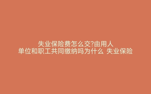 失业保险费怎么交?由用人单位和职工共同缴纳吗为什么 失业保险需要单位和个人共同缴纳吗 失业保险费怎么交 由用人单位和职工共同缴纳吗