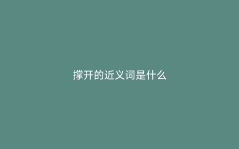 撑开的近义词是什么