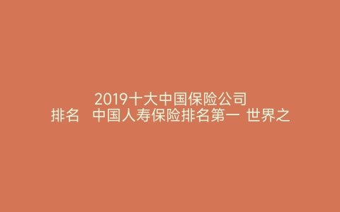 2019十大中国保险公司排名  中国人寿保险排名第一 世界之最网